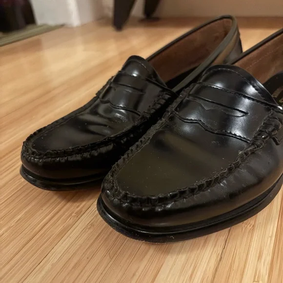 G.H. Bass & Co Black Leather Penny Loafers Flats - Picture 11 of 11